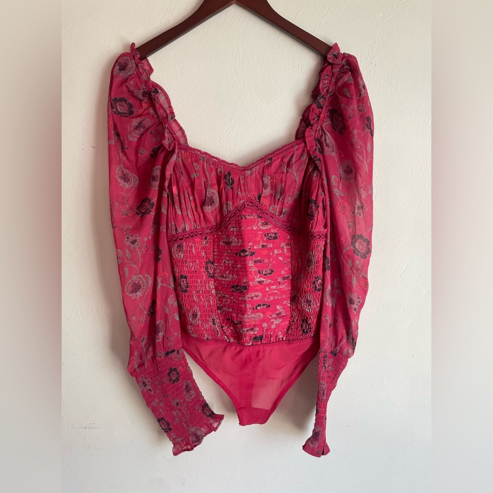 XS/Free people Floral Red Women's Top - Picture 2 of 16